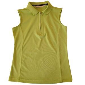 Daily Sports Womens Sleeveless Lime Green Athletic Golf Polo Shirt Small